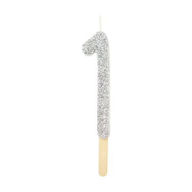 Vela Prateada Glitter 1 - PME